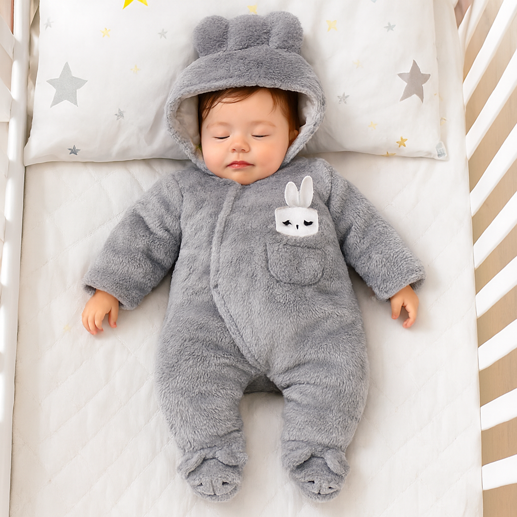 Combinaison hiver bebe | Polaire coton Lapin™