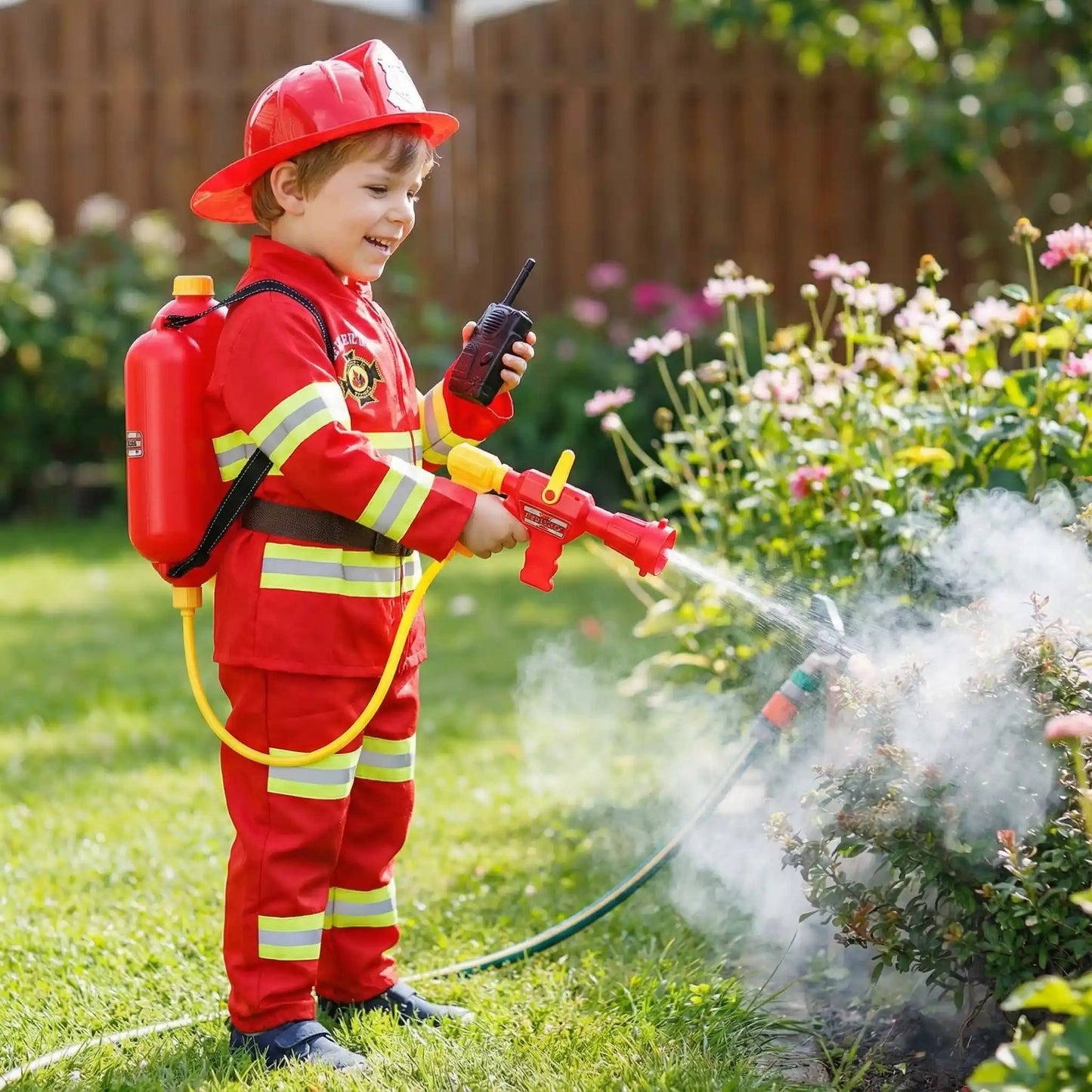 Lance à Eau de Pompier avec réservoir pour Enfant | Accessoire Déguisement Stop Flamme™