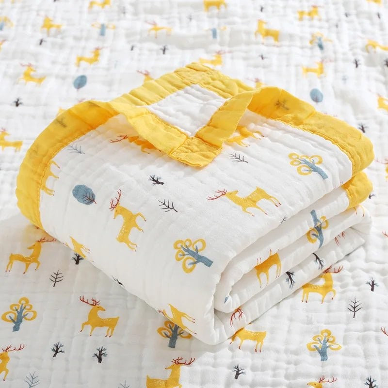 couverture-bébé-cerf-jaune