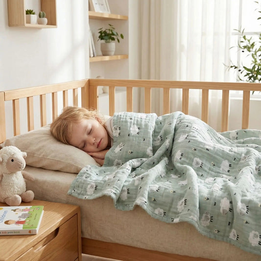 couverture emmaillotage bambou et coton respirant pour 4 saisons