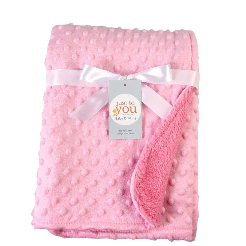 couverture en polaire bebe rose