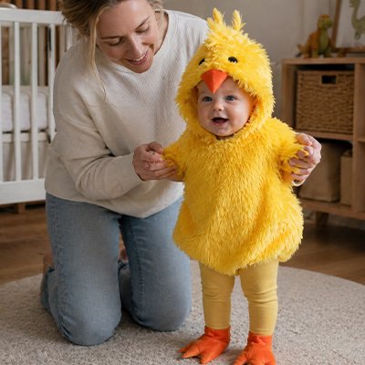 Déguisement bebe poussin jaune pour cadeau
