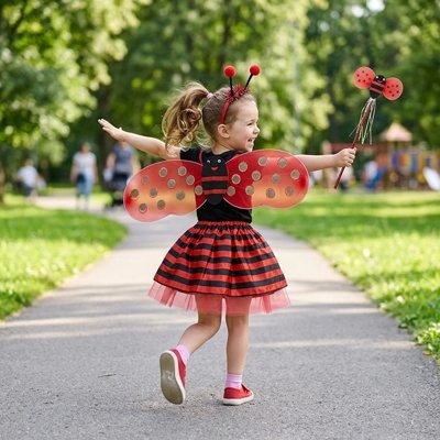 Déguisement enfant coccinelle rouge et noir