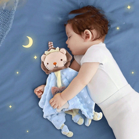 doudou lion velours bleu
