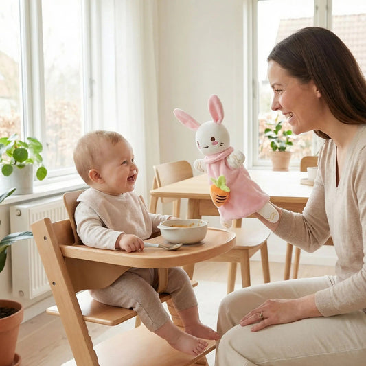 doudou marionnette lapin rose