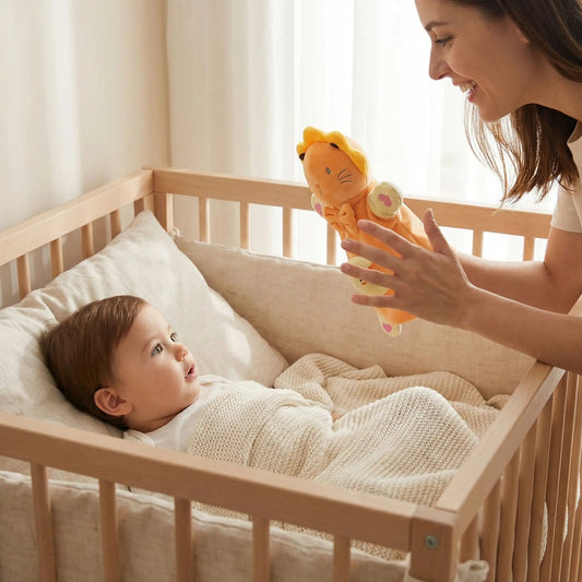 doudou marionnette lion coton pour aider maman dans les rituels du coucher