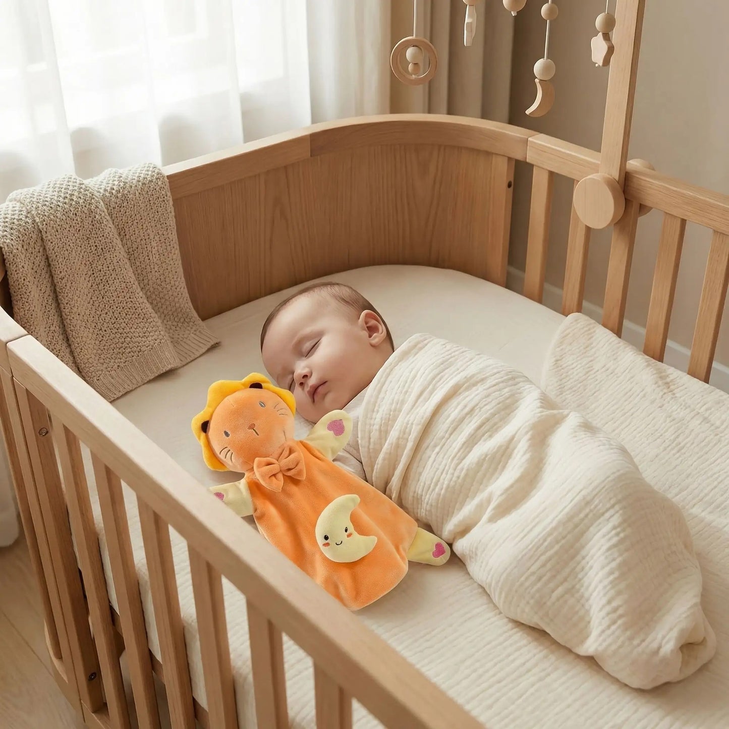 doudou marionnette lion pour calmer bebe