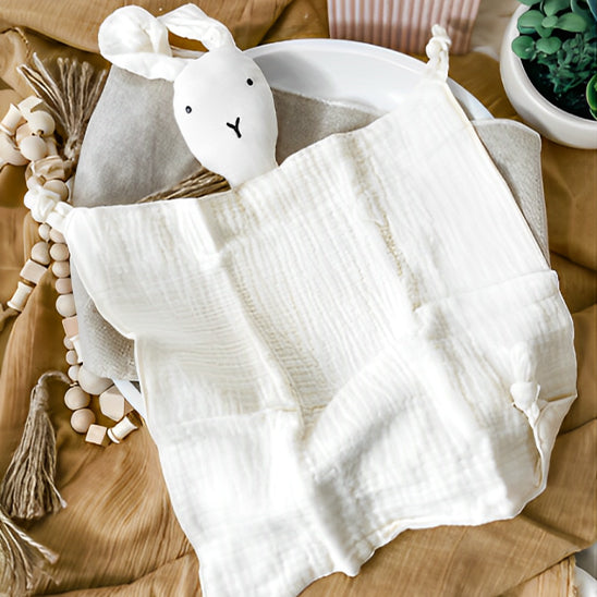 doudou mousseline lapin