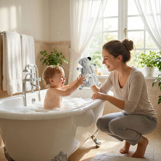 doudou ours marionnette pour aider routine bain