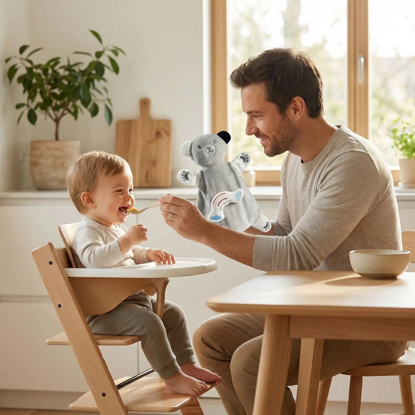 doudou ours marionnette pour aider routine 