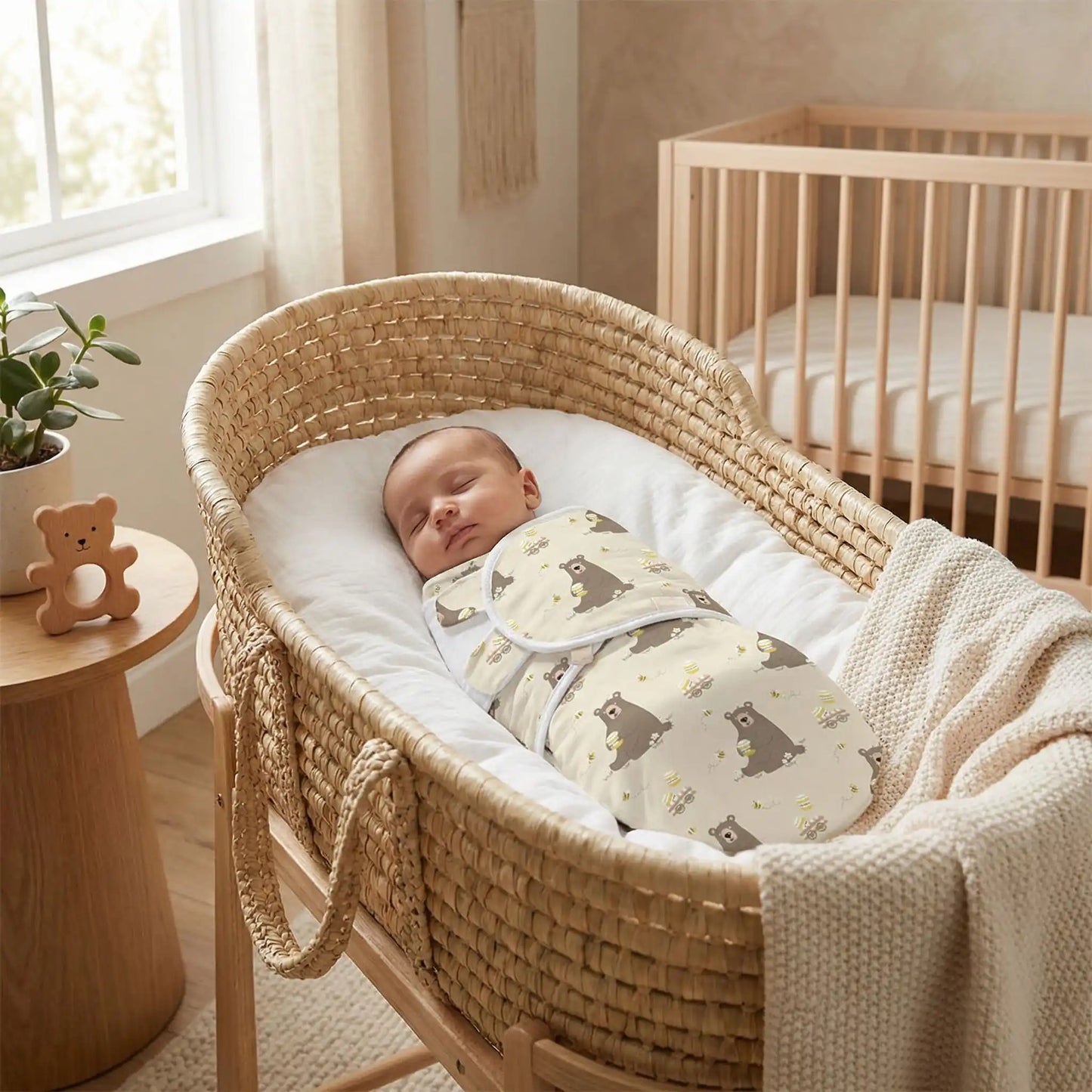 emmaillotage gigoteuse oursons coton naturel