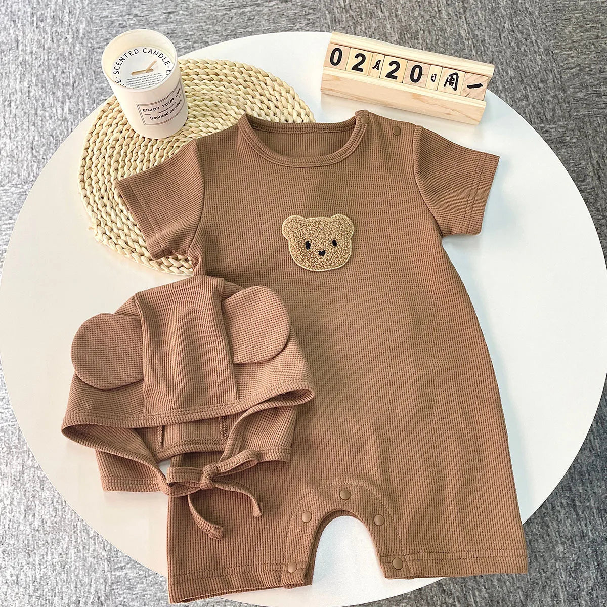 grenouillere bebe ete ours brun