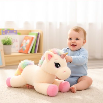 licorne peluche arc en ciel