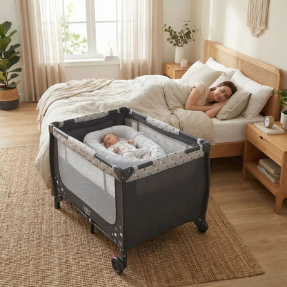 lit bebe nomade cododo gris