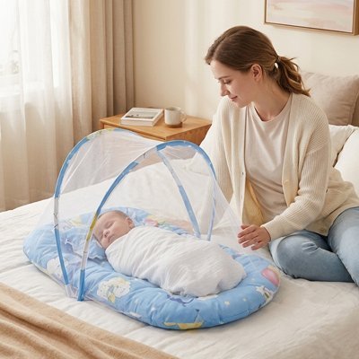 Lit moustiquaire bebe empêcher les insectes d'approcher bébé dans le jardin