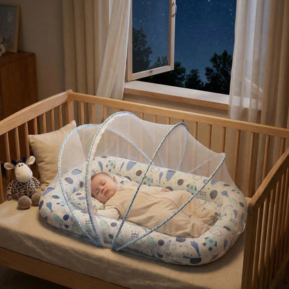 lit moustiquaire bebe nomade bleu