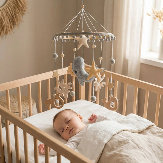 mobile bebe baleine grise