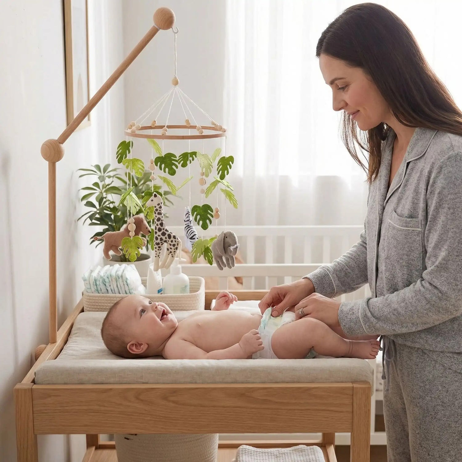 mobile bebe bois artisanal savane et safari