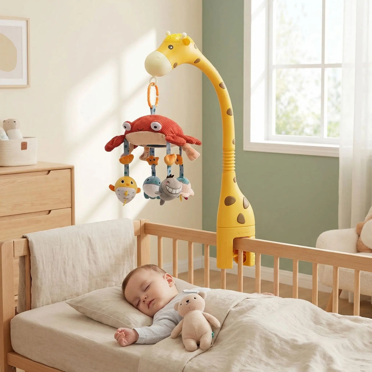 mobile bébé musical multi sensoriel avec telecommande