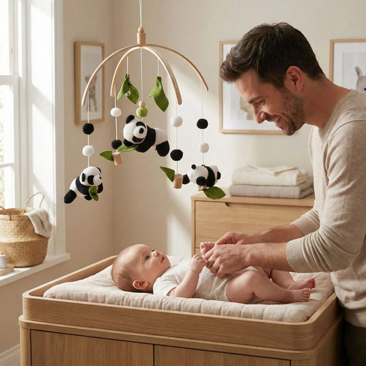 mobile bebe panda noir blanc