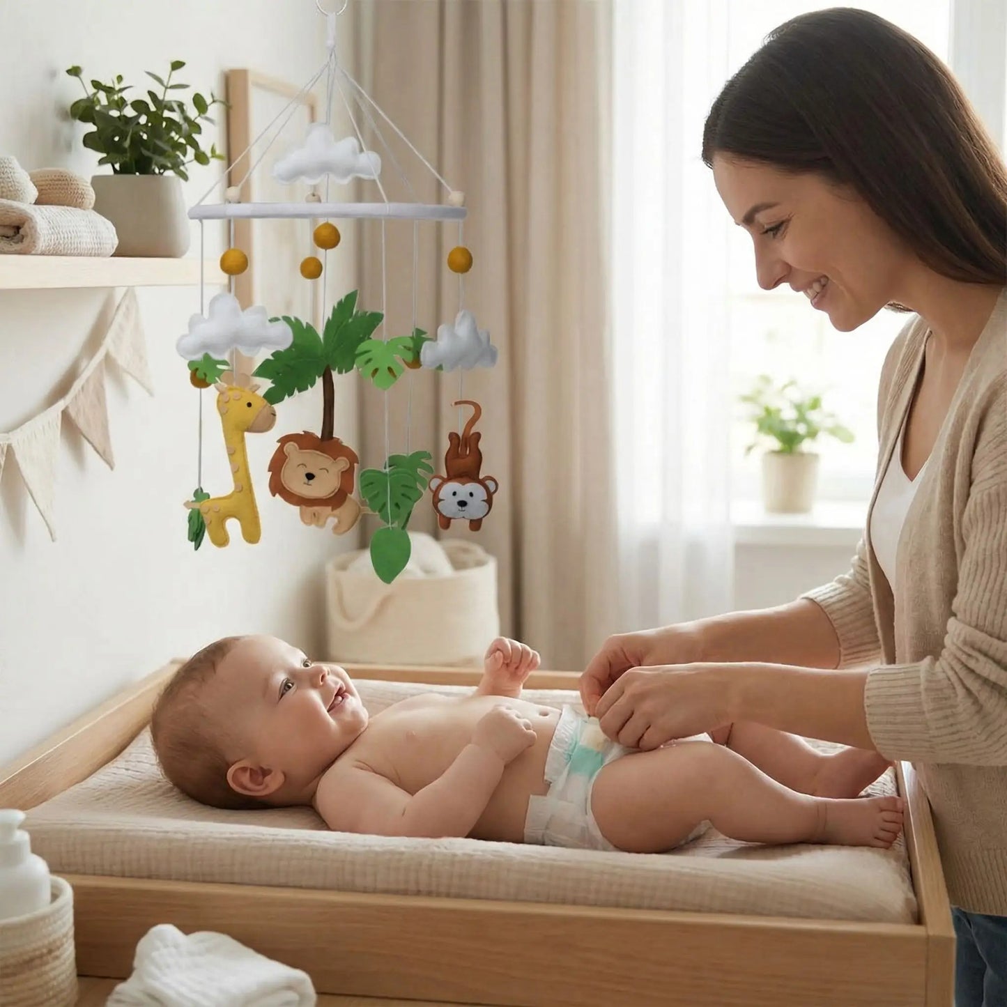 mobile bebe safari jungle en bois certifie