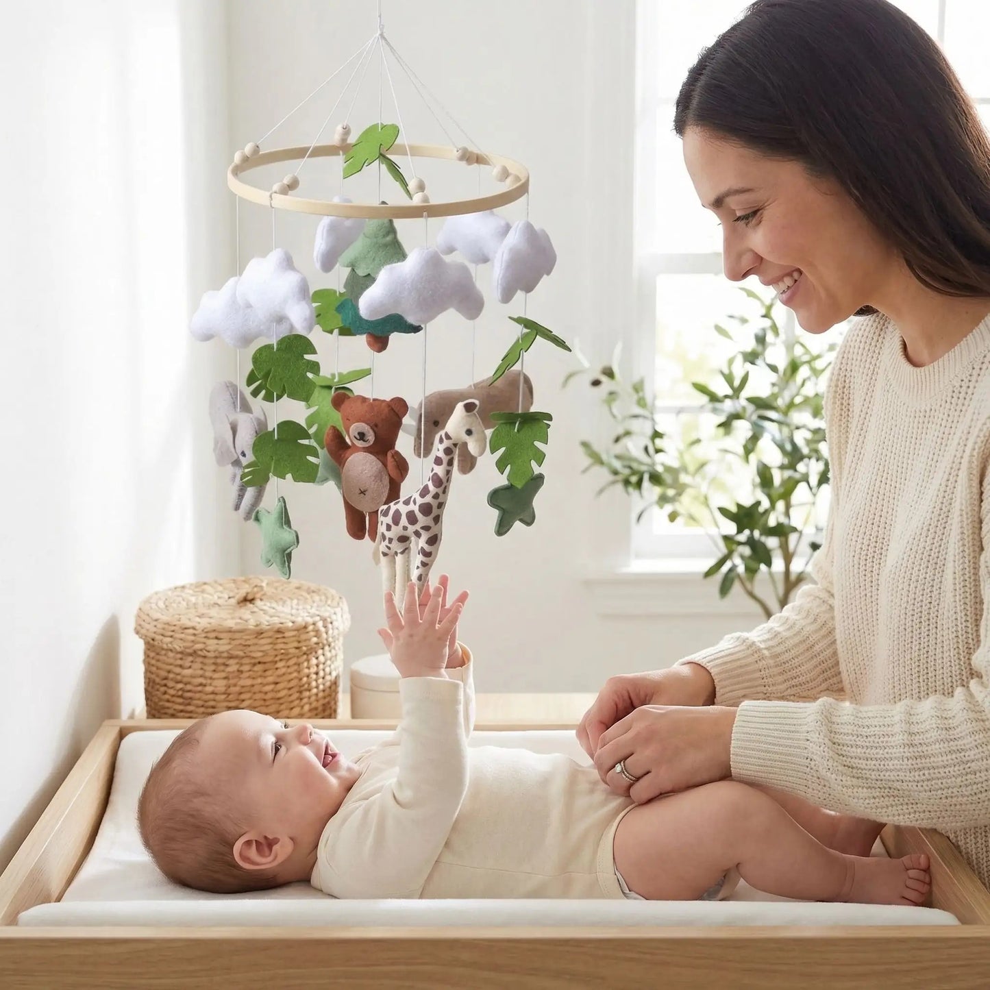 mobile bebe savane animaux pour favoriser sommeil