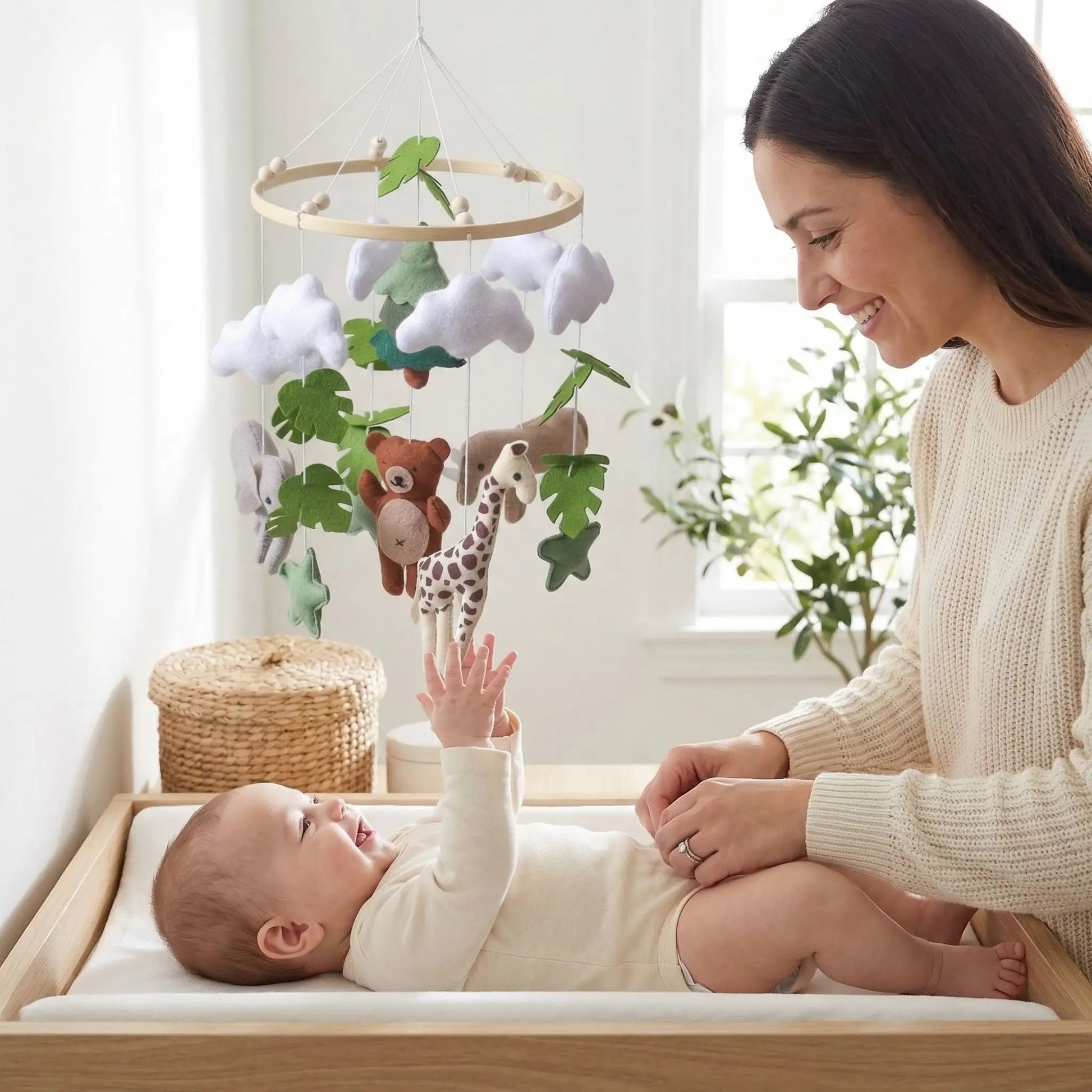 mobile bebe savane animaux pour favoriser sommeil