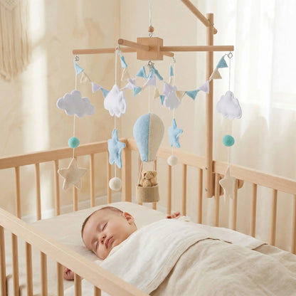mobile bebe suspendu montgolfiere bleu