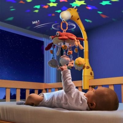mobile musical bébé crabe girafe projecteur telecommande