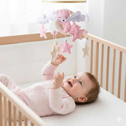 mobile musical bébé fille ours et etoiles