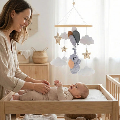 mobile pour bebe etoile elephant gris