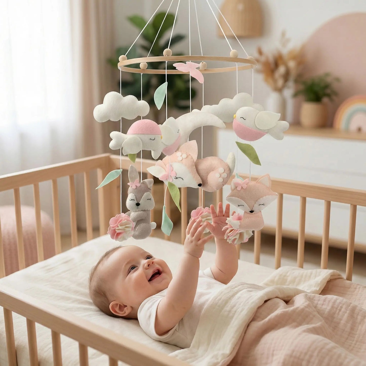 Mobile bébé | Cerfs et lapins dans les nuages™