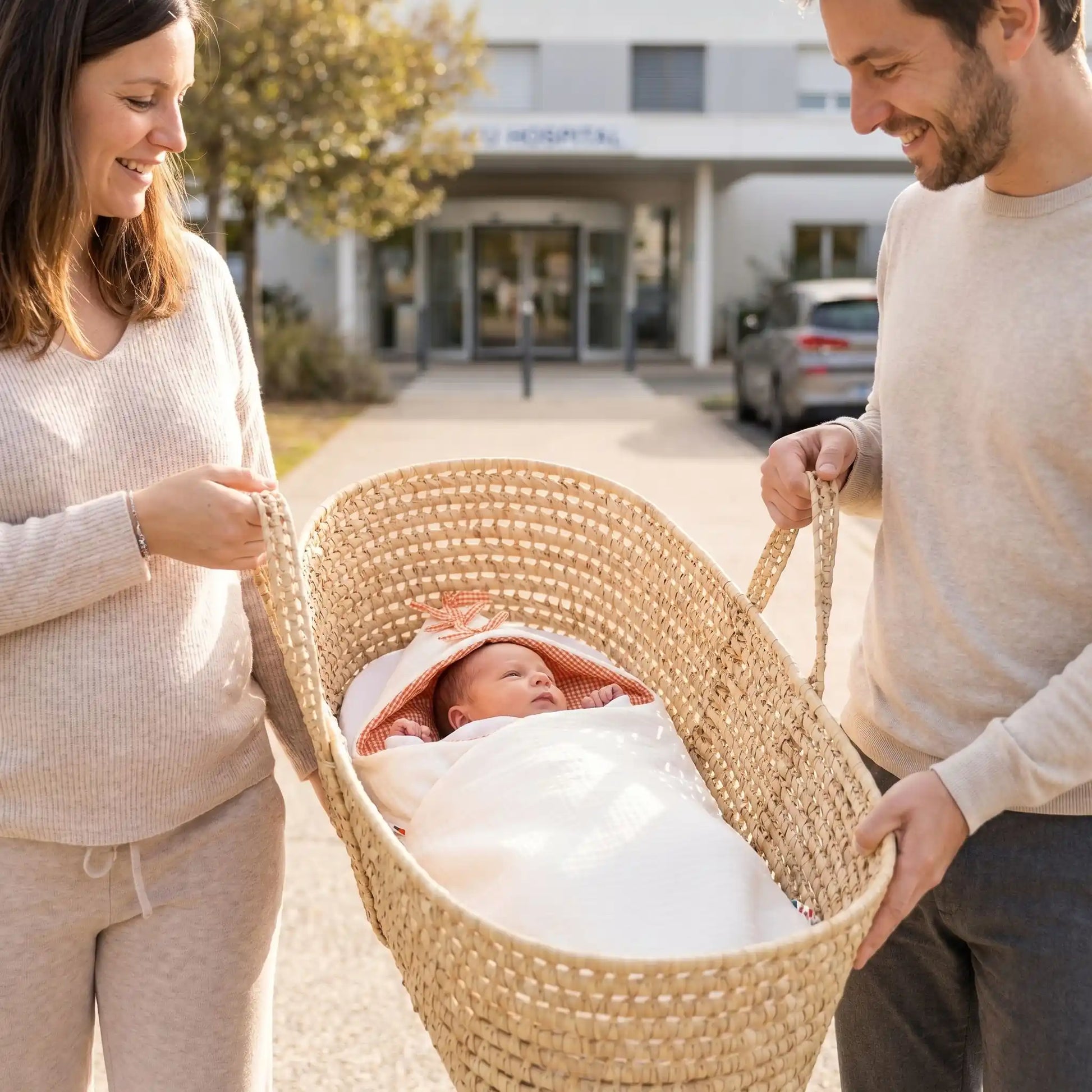 nid d'ange bébé blanc vichy coton bio fabrication francaise