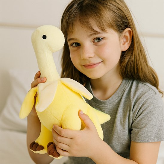 peluche dinosaure banane