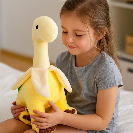peluche dinosaure bebe jaune