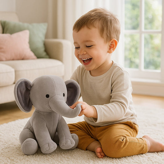peluche elephant gris