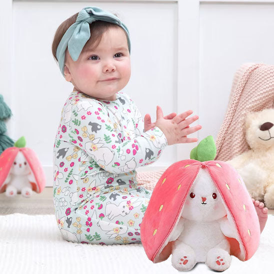 peluche lapin carotte fraise
