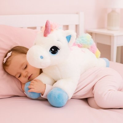 peluche licorne bleu magique