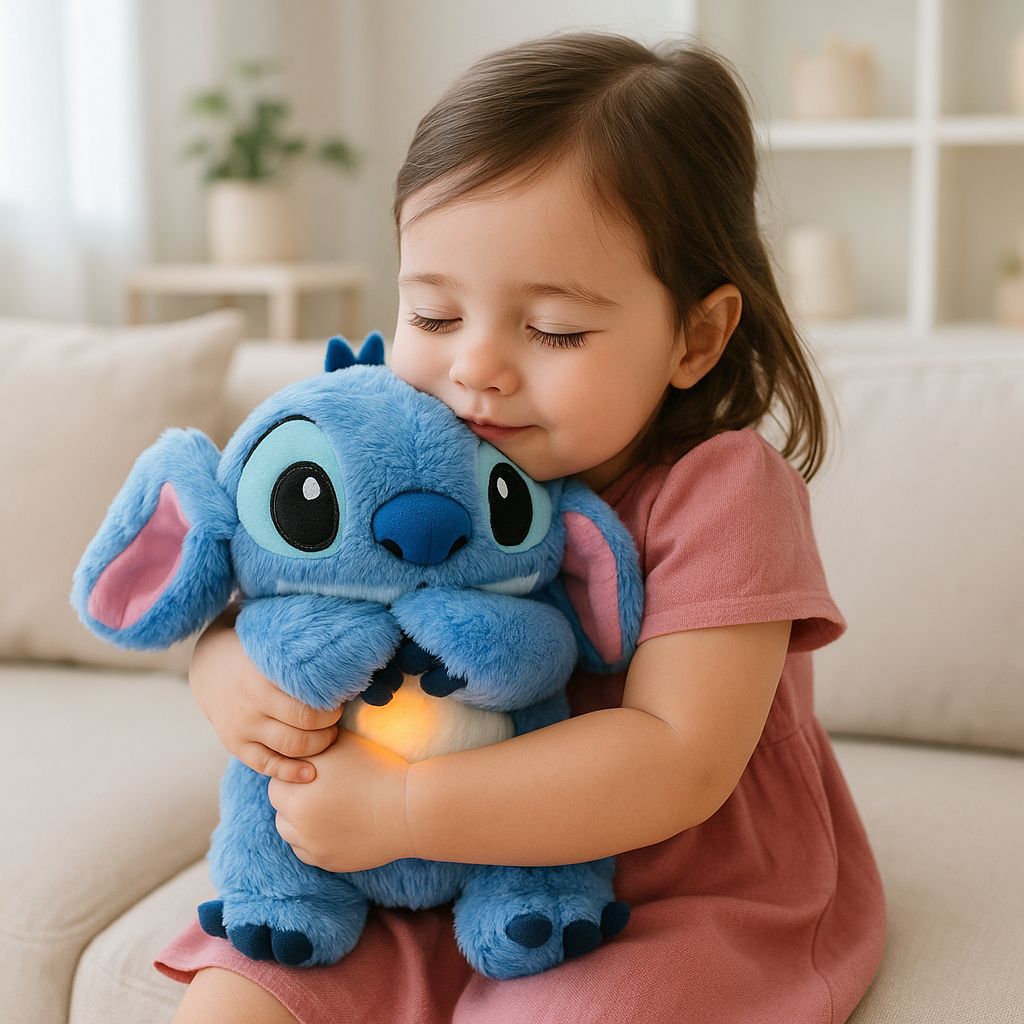 peluche stitc qui resire bleu pour anxiete