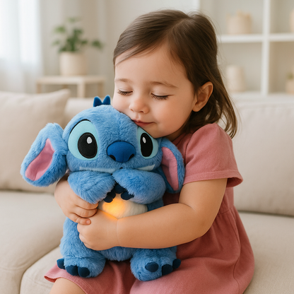 peluche stitc qui resire bleu pour anxiete