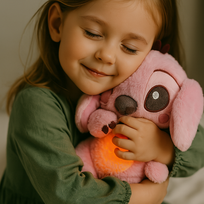 peluche stitch qui respire rose apaisante