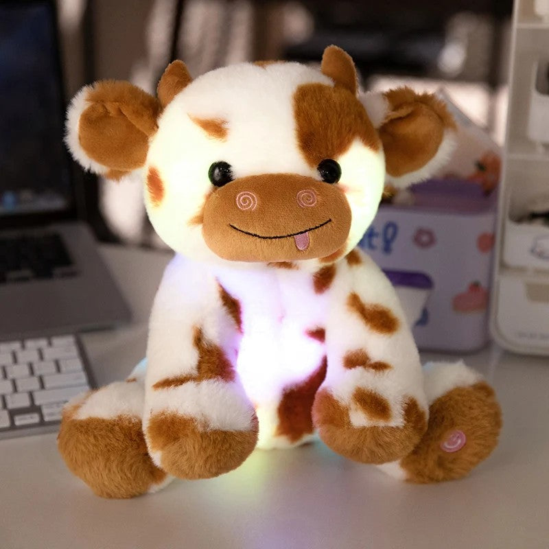 peluche vache brune lumiere