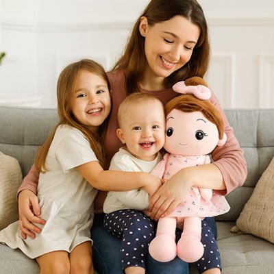 poupee de chiffon coton rose