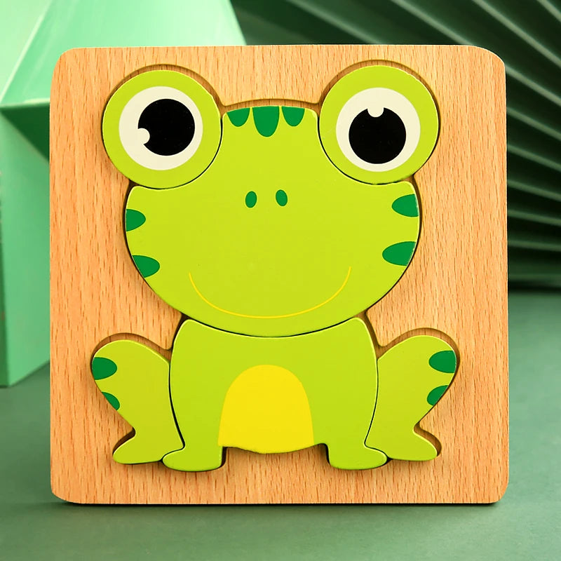 puzzle bébé bois grenouille