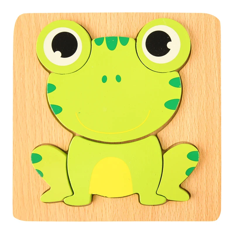 puzzle bebe 3D bois grenouille