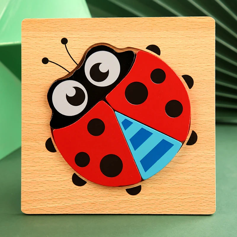 puzzle bebe bois coccinelle