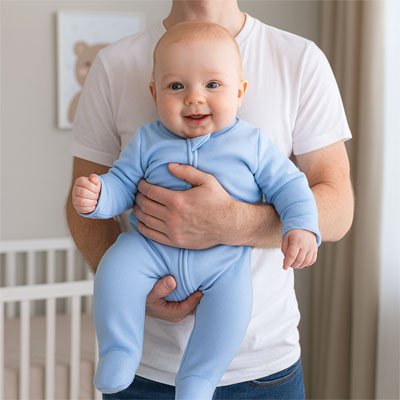 Pyjama bebe​ bleu coton