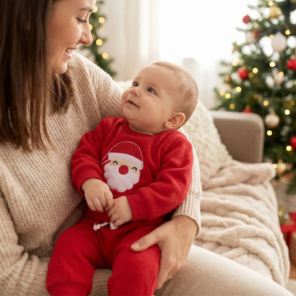 pyjama bébé père noël rouge et blanc coton