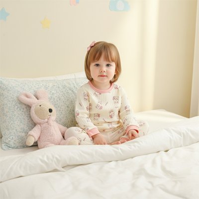 Pyjama bebe petit lapin rose