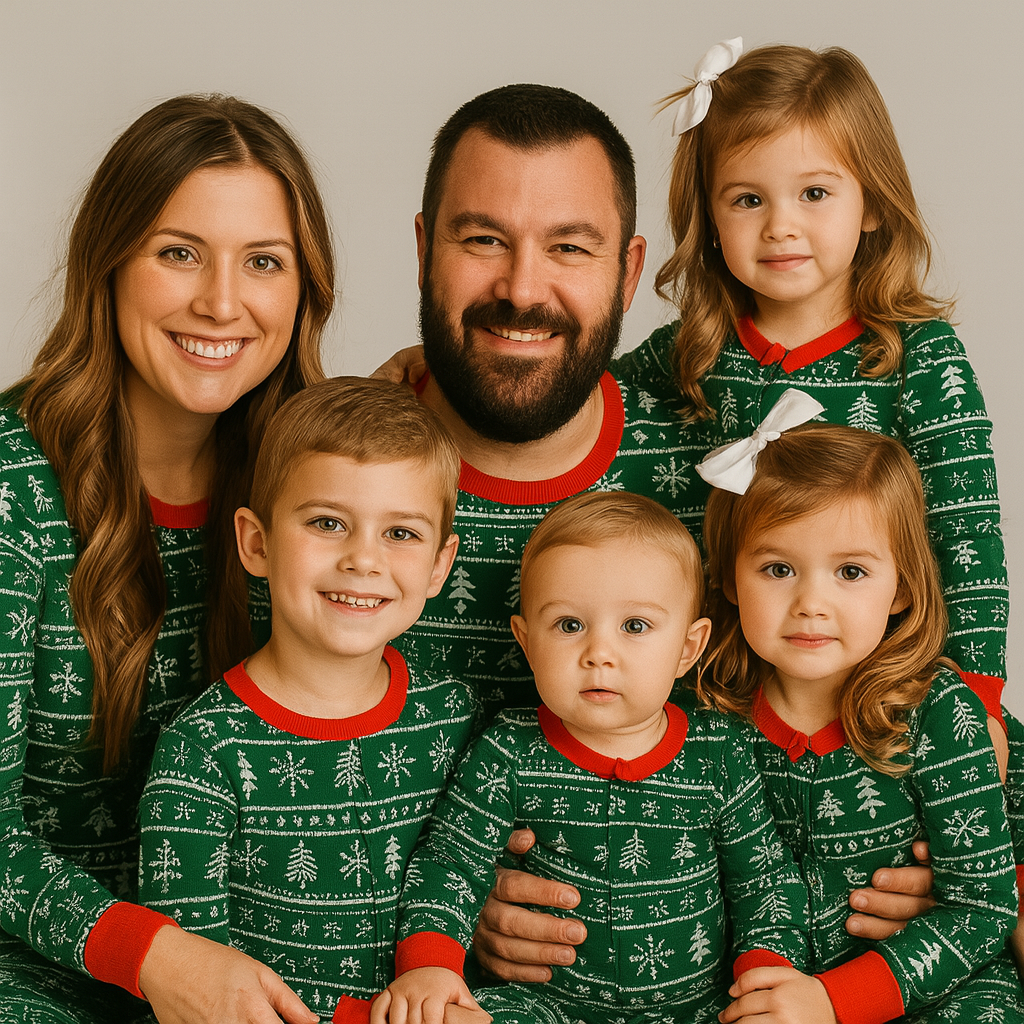 pyjama noel famille sapin blanc